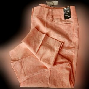 NY&Co. 7th Ave Crop linen pant straight leg pants w/slit on the side @ the ankle